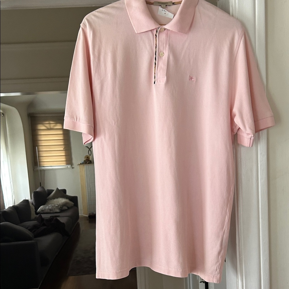 Men's Burberry off Pink Polo Shirt